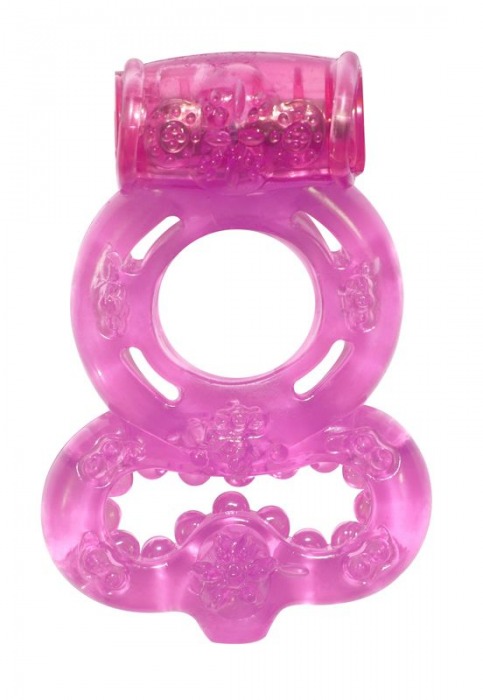 Розовое эрекционное кольцо Rings Treadle с подхватом - Lola Games - в Костроме купить с доставкой