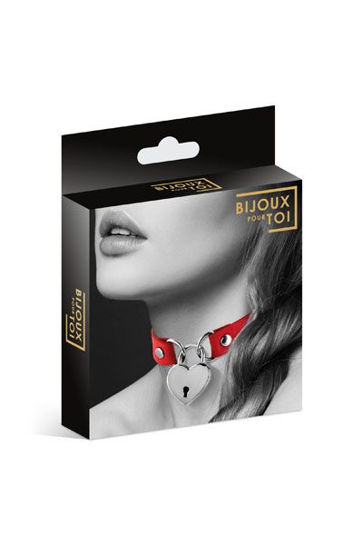 Красный чокер с замком в форме сердца - Bijoux Pour Toi - купить с доставкой в Костроме