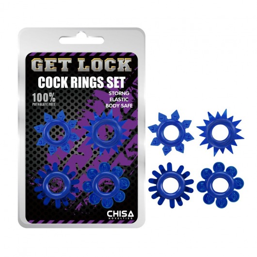 Набор из 4 синих колец Get Lock - Chisa - в Костроме купить с доставкой