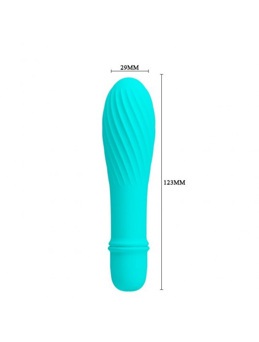 Мятный вибратор Solomon с бороздками - 12,3 см. - Baile