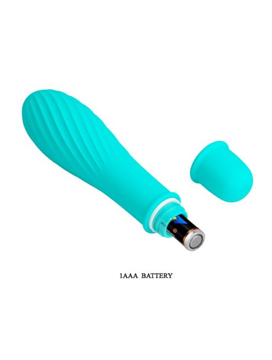 Мятный вибратор Solomon с бороздками - 12,3 см. - Baile