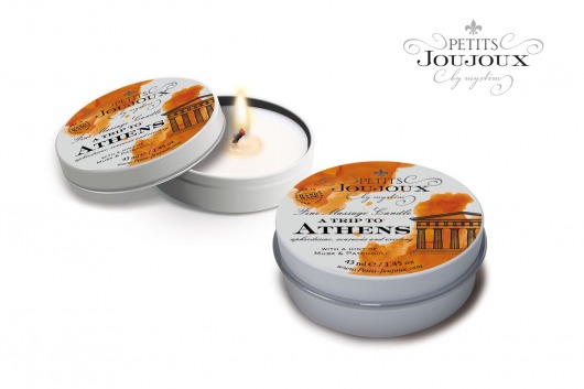 Массажная свеча Petits Joujoux Athens с ароматом муската и пачули - 33 гр. - MyStim - купить с доставкой в Костроме