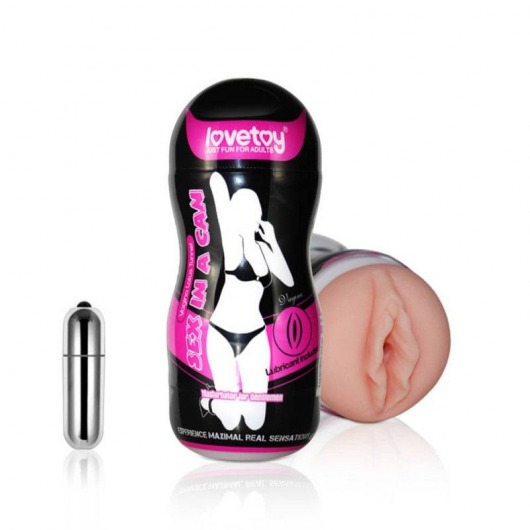 Мастурбатор-вагина Sex In A Can Vibra Vagina Tunnel - Lovetoy - в Костроме купить с доставкой