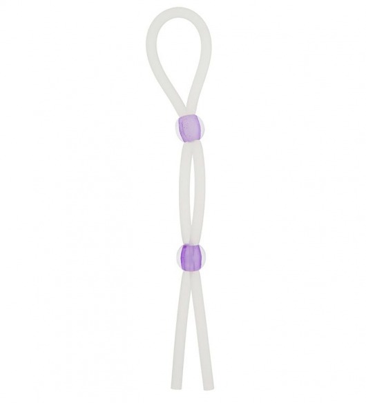Прозрачное эрекционное кольцо-лассо SILICONE LASSO COCK RING DUAL BEADS - NMC - в Костроме купить с доставкой
