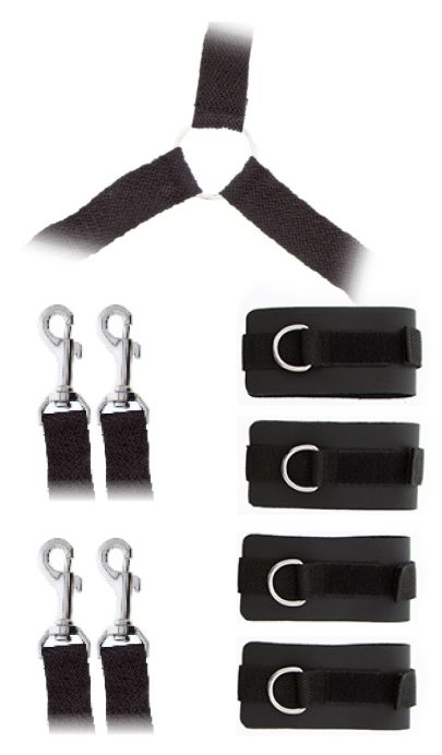 Комплект наручников и поножей LUXURIOUS BED RESTRAINT CUFF SET - Blush Novelties - купить с доставкой в Костроме