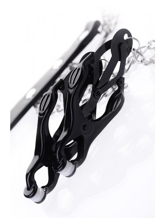 Черно-серебристые зажимы для сосков с кольцом для пениса TOYFA Metal - ToyFa - купить с доставкой в Костроме