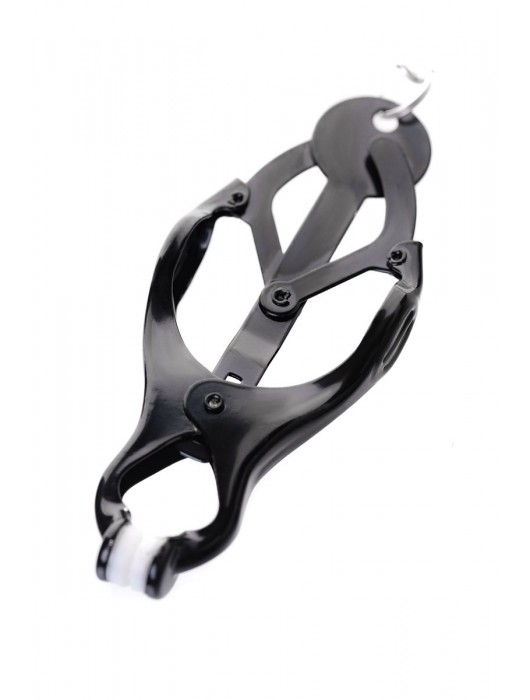 Черно-серебристые зажимы для сосков с кольцом для пениса TOYFA Metal - ToyFa - купить с доставкой в Костроме