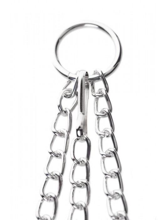 Черно-серебристые зажимы для сосков с кольцом для пениса TOYFA Metal - ToyFa - купить с доставкой в Костроме