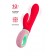 Красный вибратор с клиторальным отростком Petunia - 19 см. - ToyFa купить в Костроме с доставкой в Orgasmix.ru Красный вибратор с клиторальным отростком Petunia - 19 см. - ToyFa