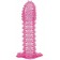 Гелевая розовая насадка с шипами - 12 см. - Toyfa Basic - в Костроме купить с доставкой