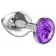 Малая серебристая анальная пробка Diamond Purple Sparkle Small с фиолетовым кристаллом - 7 см. - Lola Games - купить с доставкой в Костроме